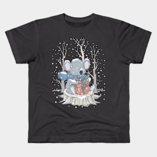 Winter Snow with Cute Animal Kids T-Shirt